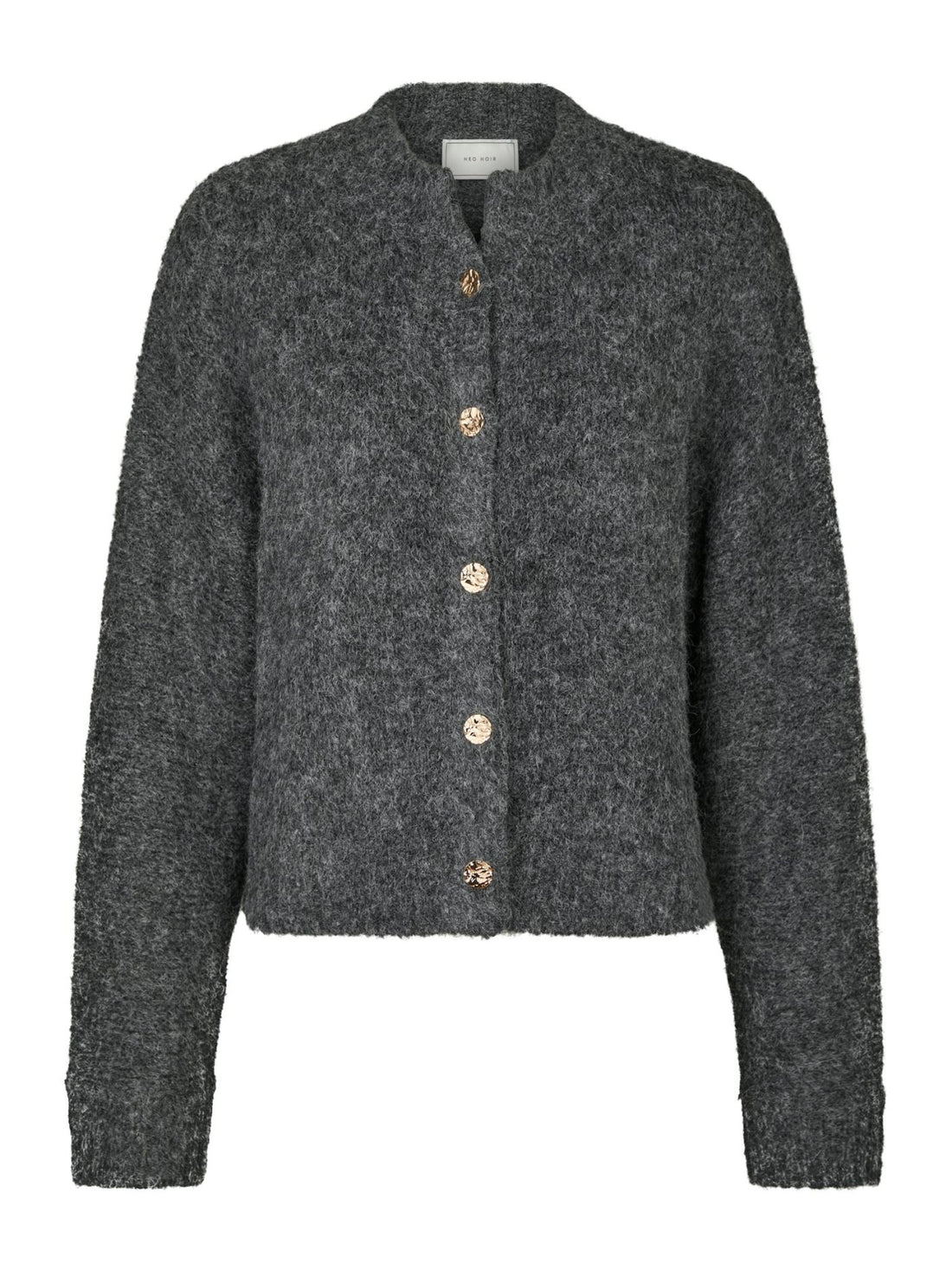 Taura Fluffy Knit Cardigan - Antracit