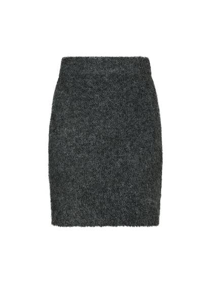 Naria Fluffy Knit Skirt - Antracit