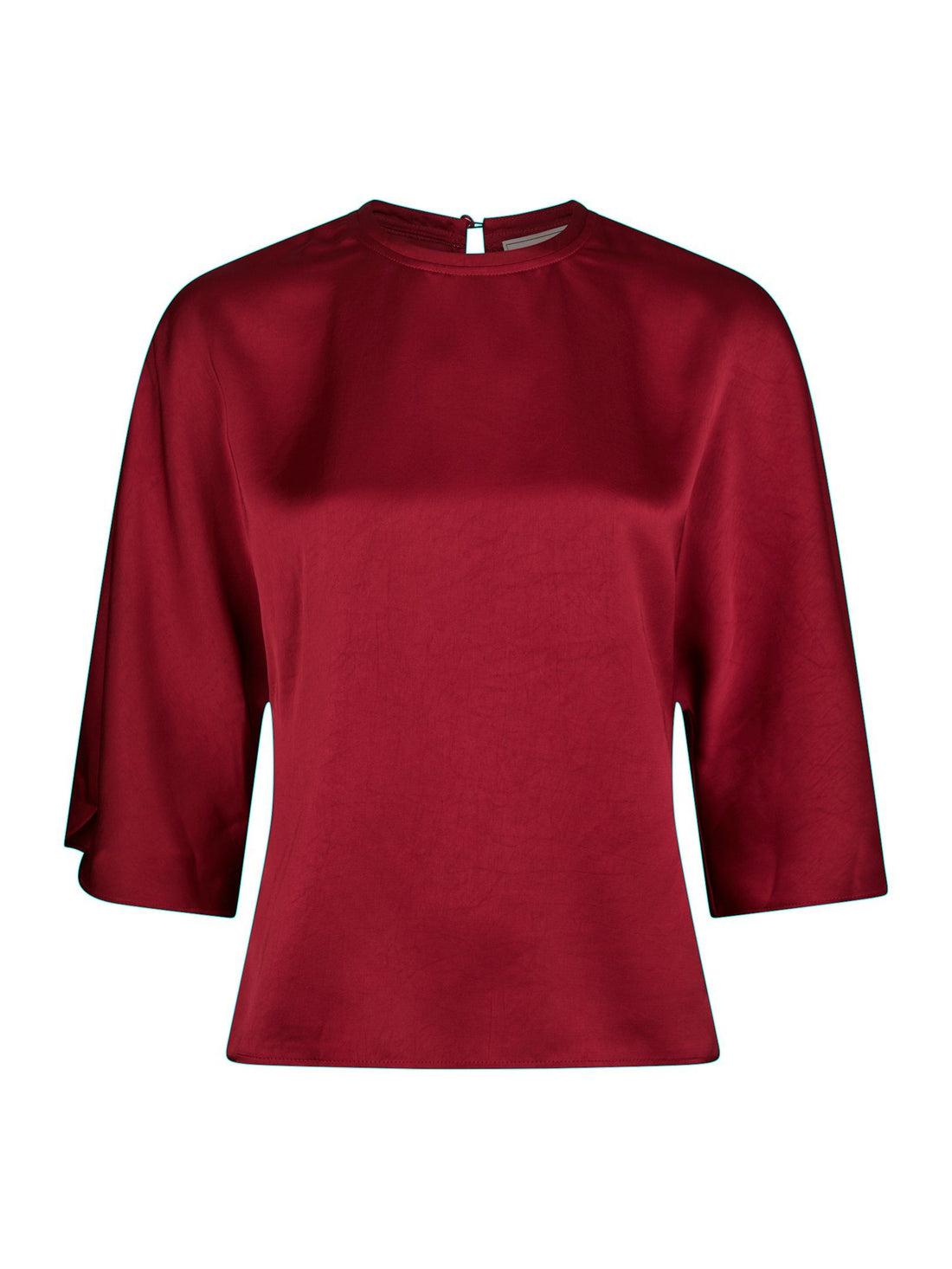 Liora Heavy Sateen Blouse - Dark Red