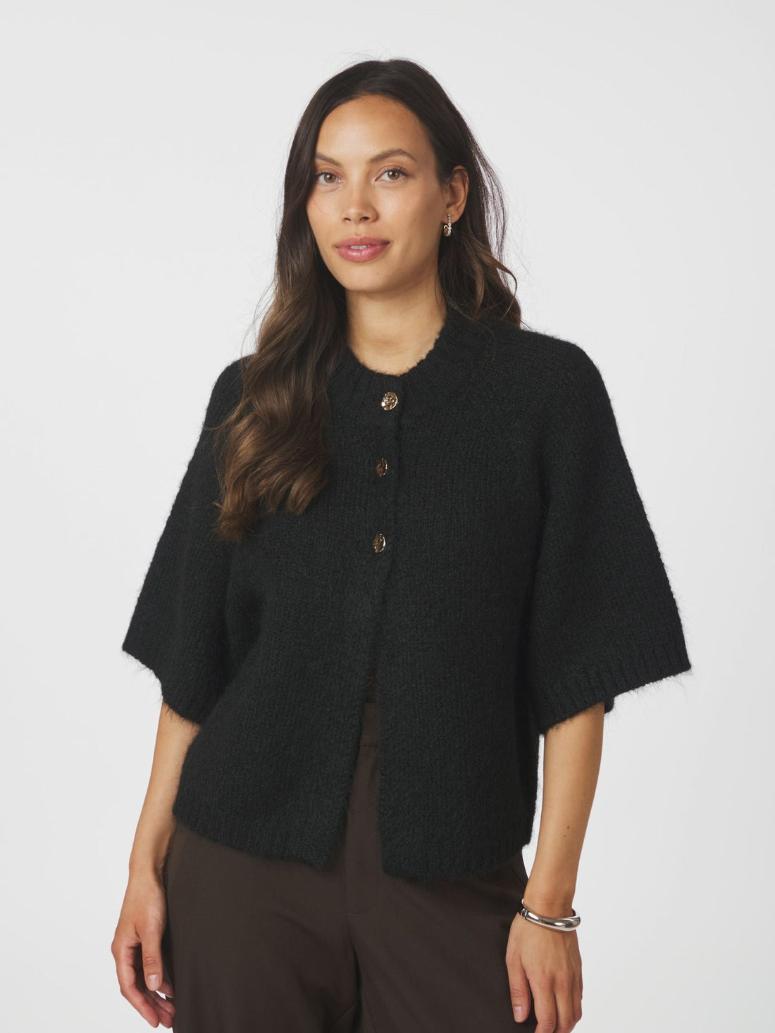 Benuta Fluffy Knit Cardigan - Black