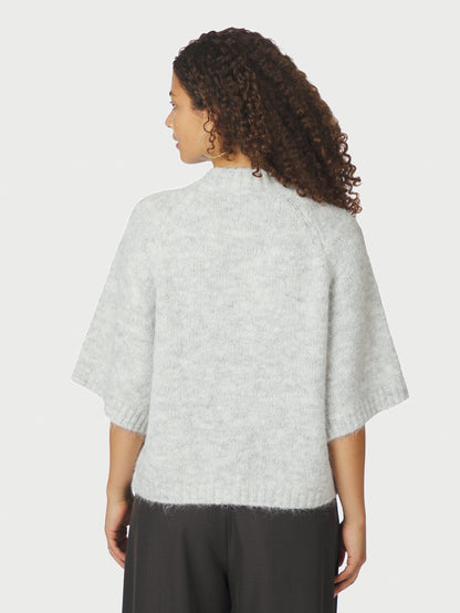 Benuta Fluffy Knit Cardigan - Light Grey Melange