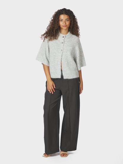 Benuta Fluffy Knit Cardigan - Light Grey Melange