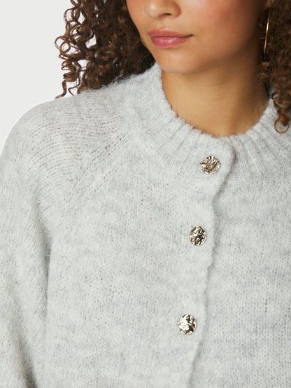 Benuta Fluffy Knit Cardigan - Light Grey Melange