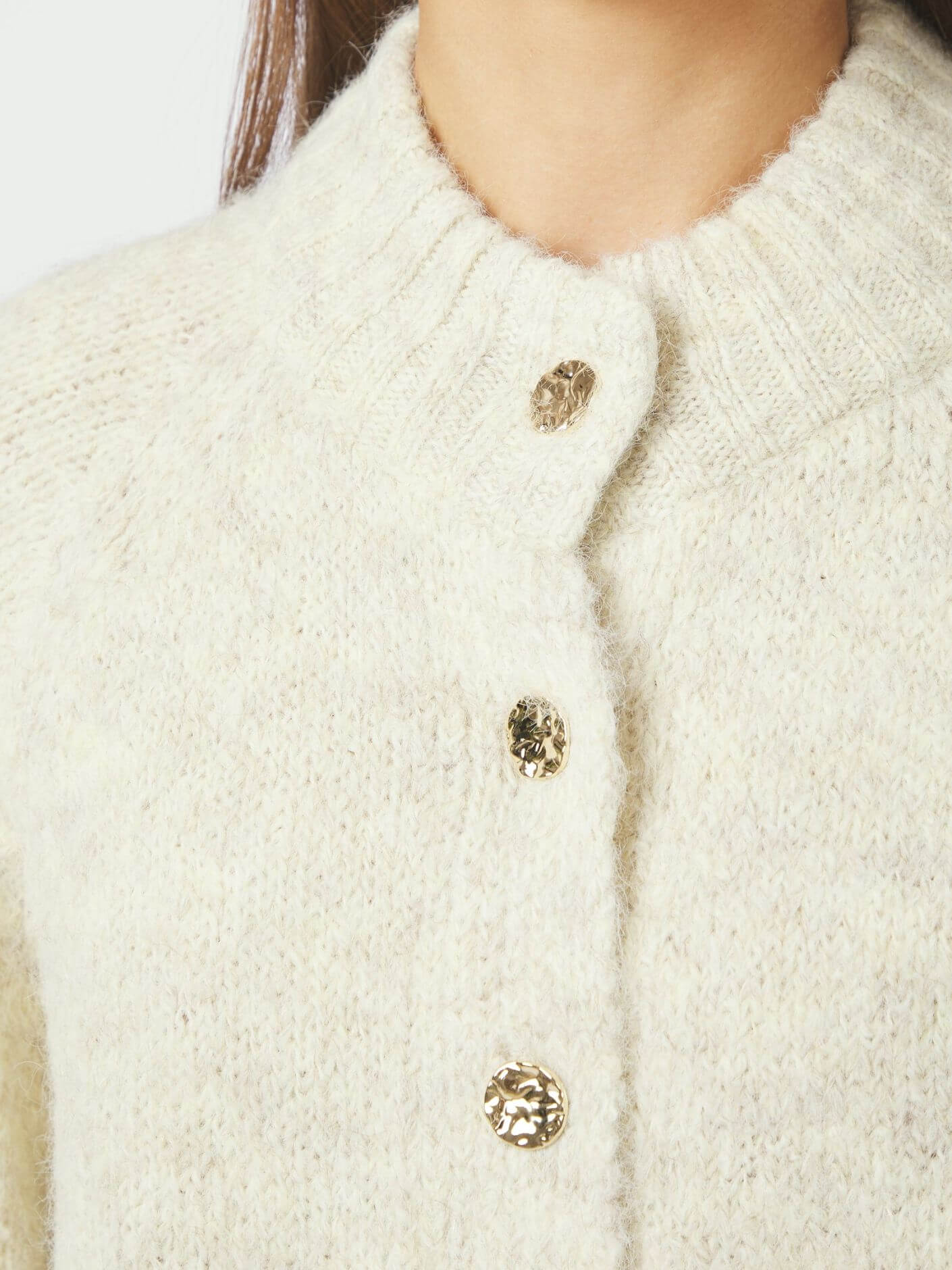 Benuta Fluffy Knit Cardigan – Elfenbein