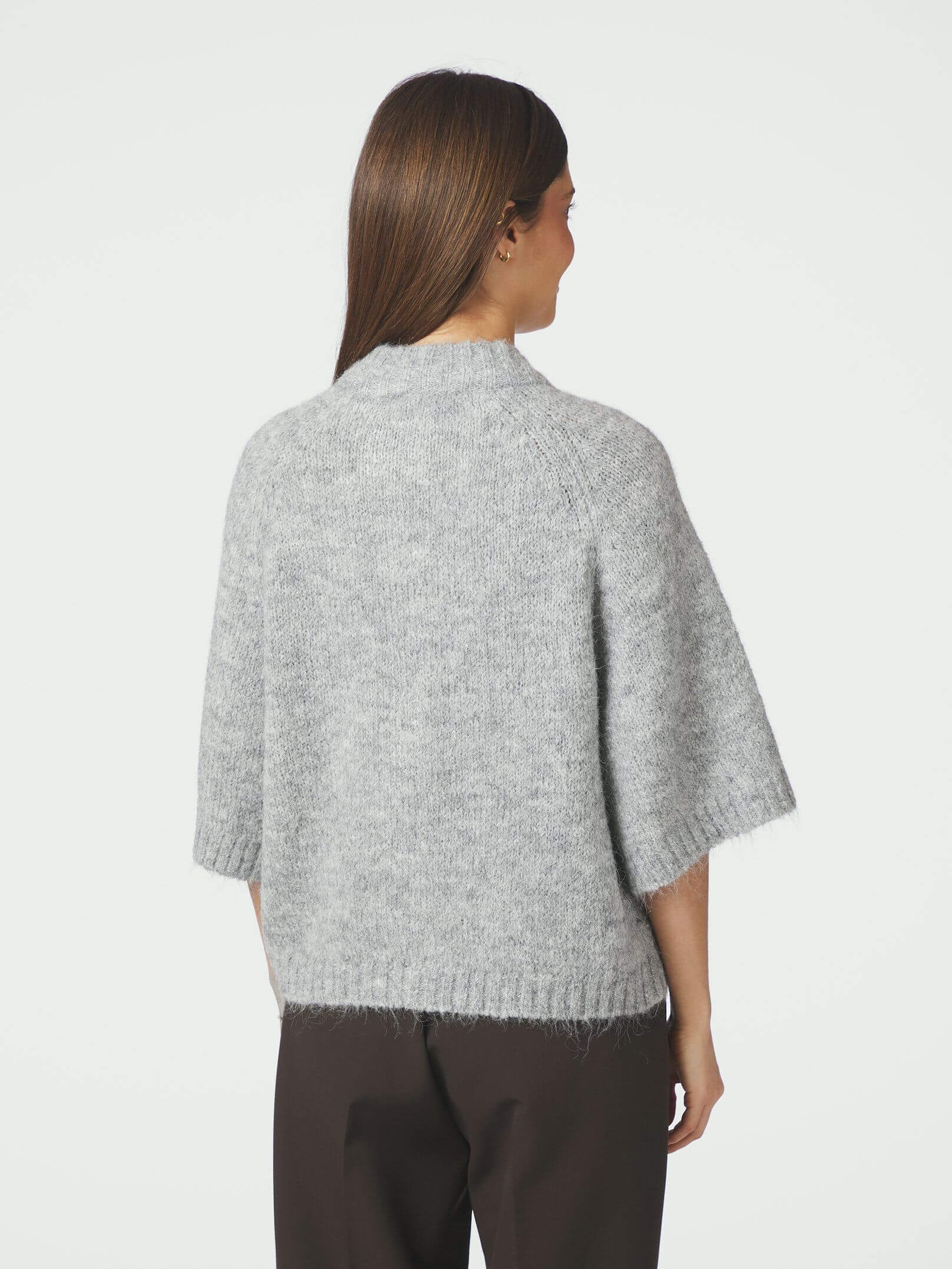 Benuta Fluffy Knit Cardigan – Grau meliert