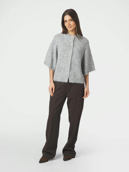 Benuta Fluffy Knit Cardigan – Grau meliert