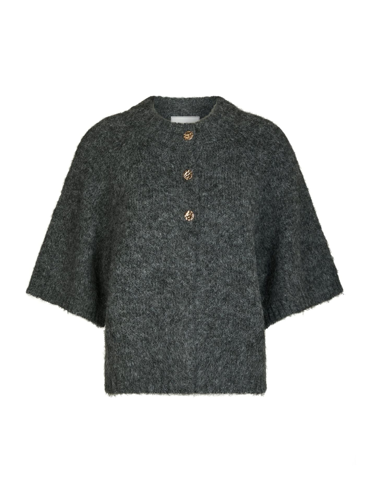 Benuta Fluffy Knit Cardigan - Antracit Melange