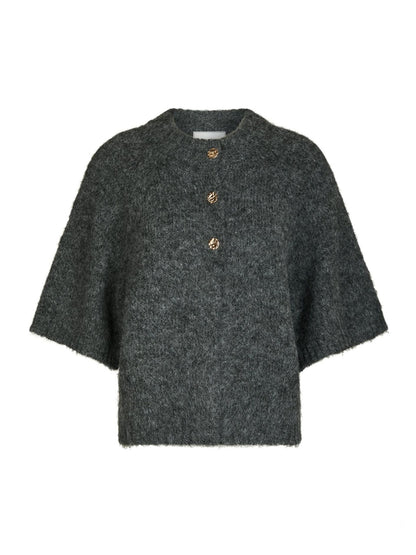 Benuta Fluffy Knit Cardigan - Antracit Melange