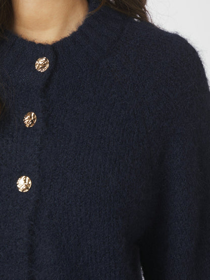 Benuta Fluffy Knit Cardigan - Navy
