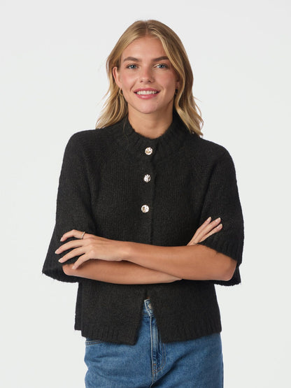 Benuta Fluffy Knit Cardigan - Dark Brown
