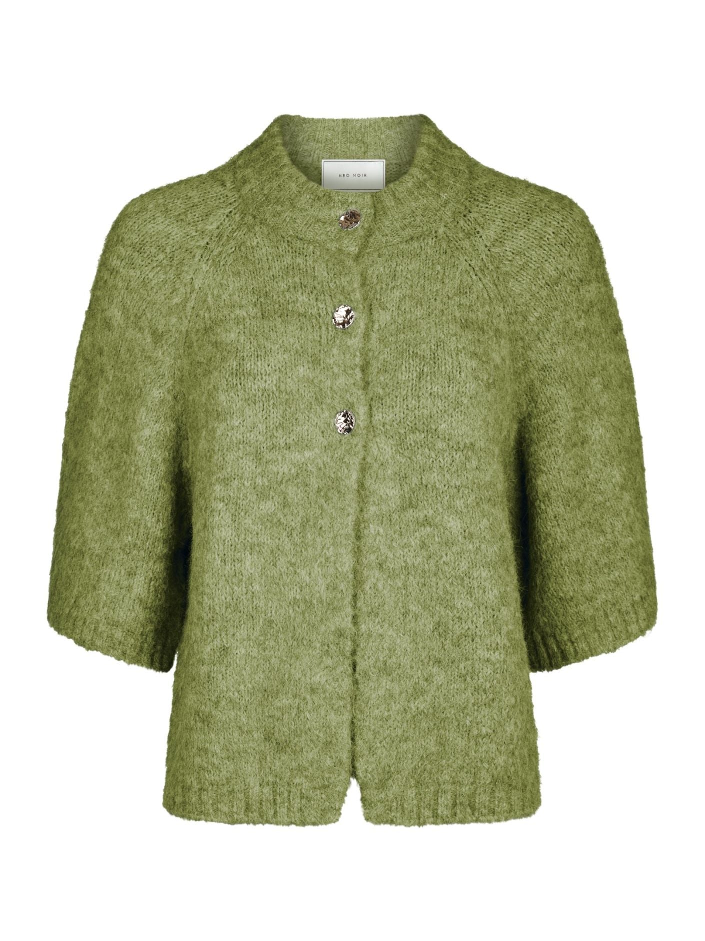 Benuta Fluffy Knit Cardigan - Dusty Green