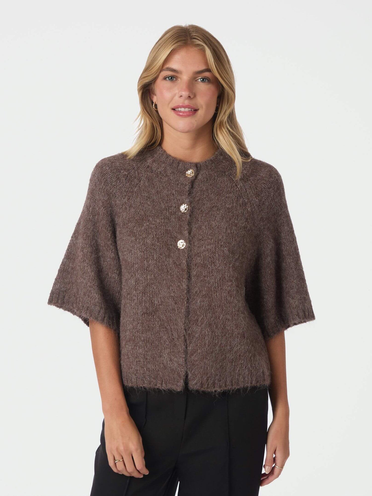 Benuta Fluffy Knit Cardigan - Light Brown