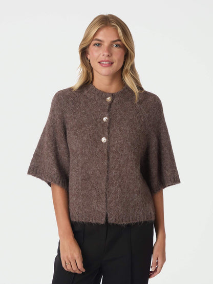 Benuta Fluffy Knit Cardigan - Light Brown