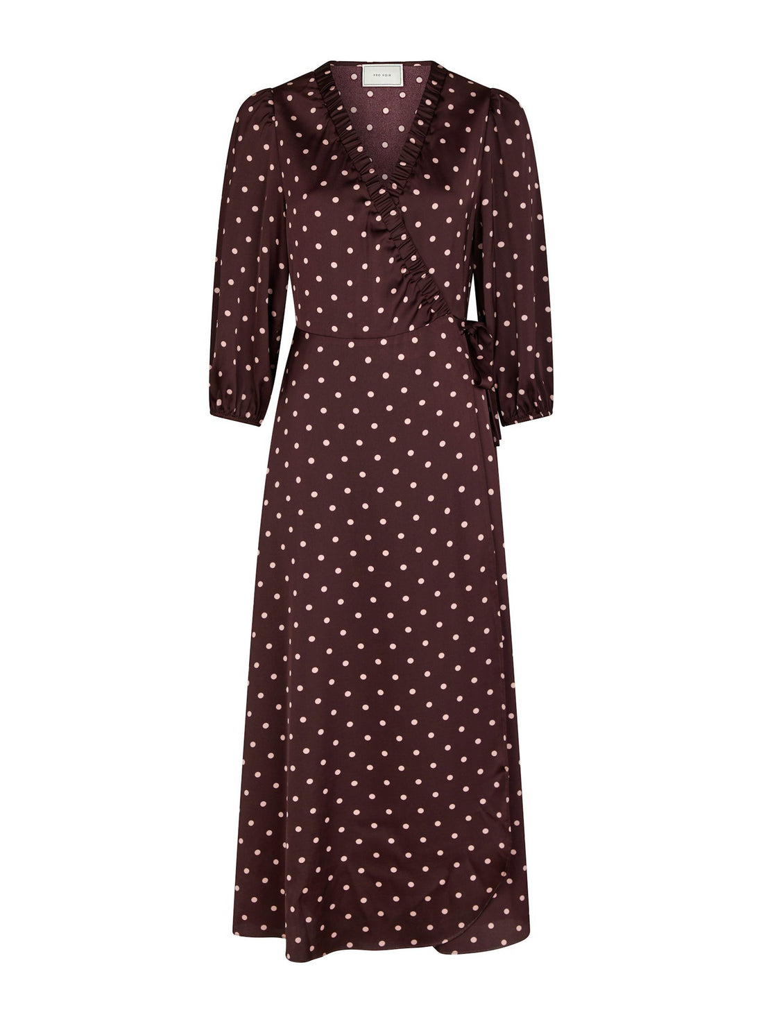 Malinga dot Dress - Wine