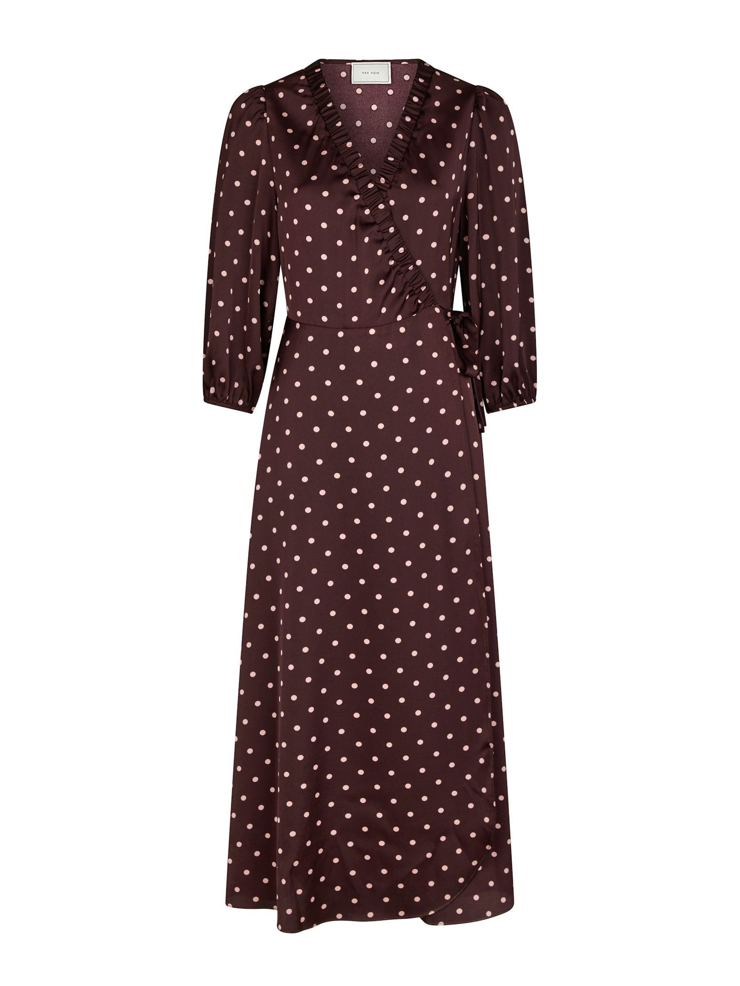 Malinga dot Dress - Wine