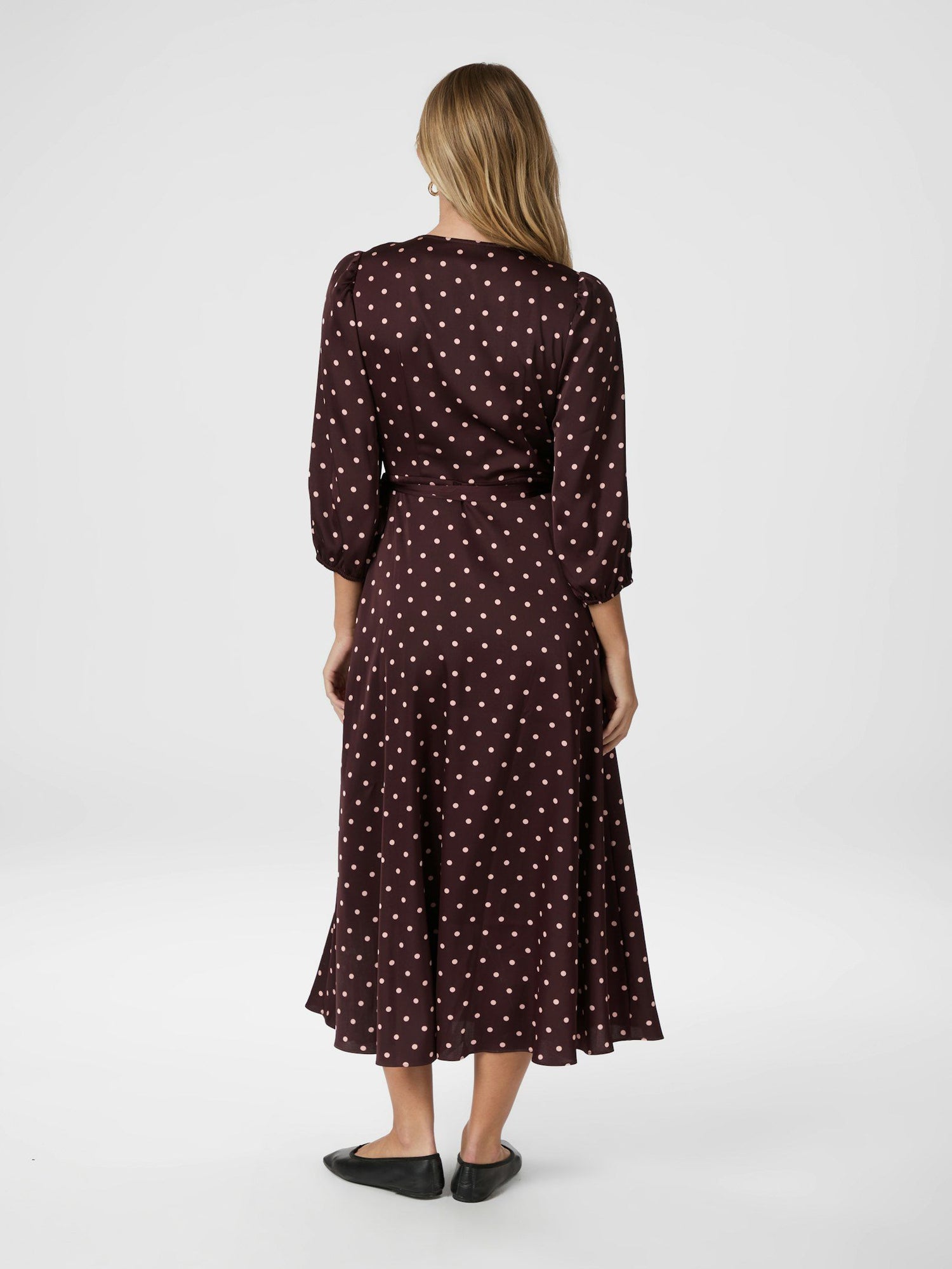 Malinga dot Dress - Wine