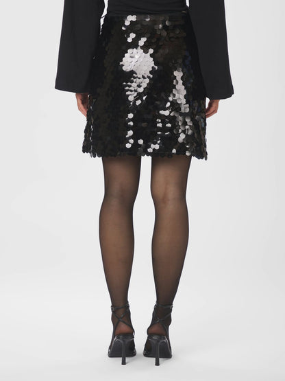 Miva Big Sequins Skirt - Black