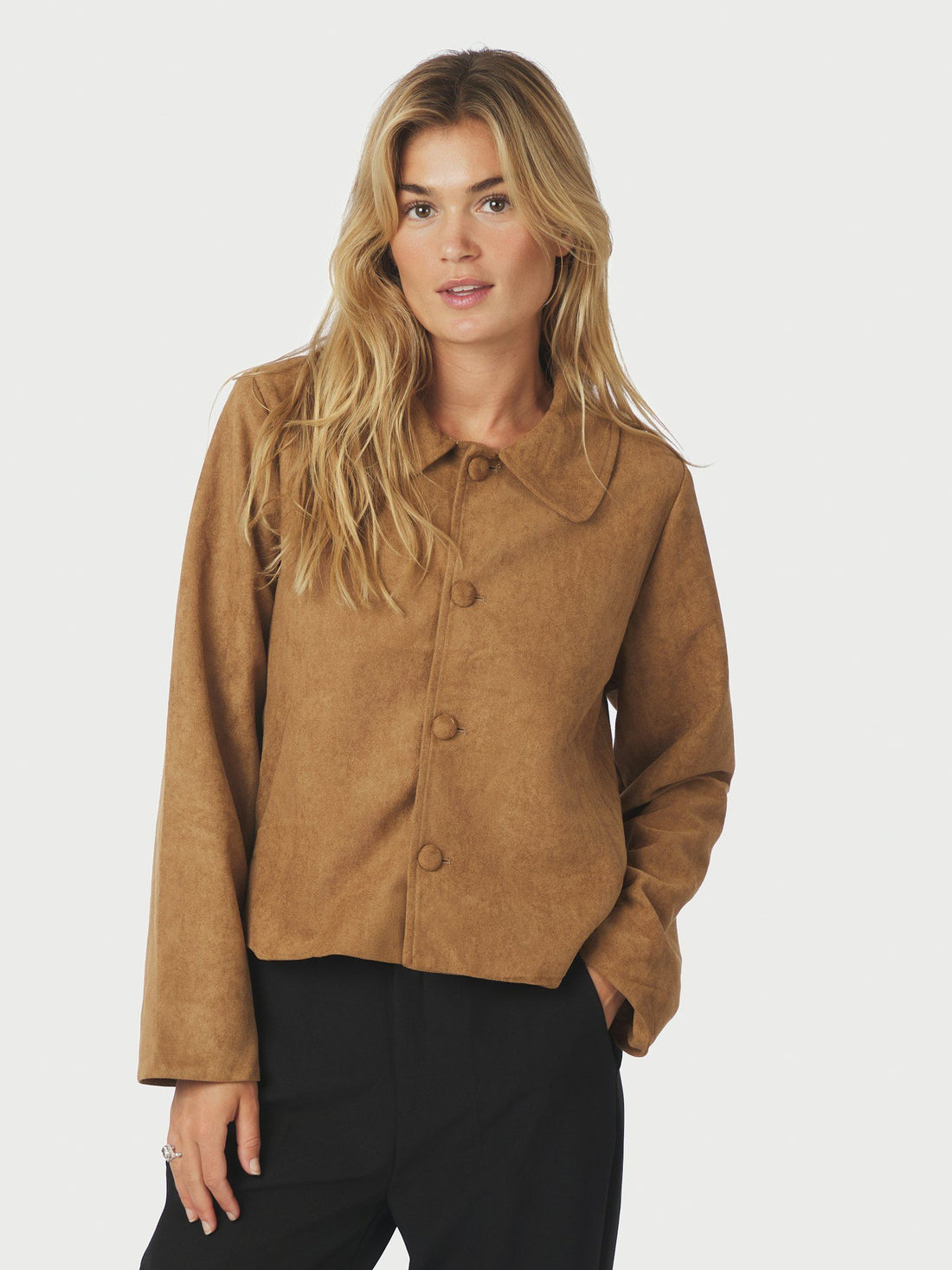 Nilo Faux Suede Jacket - Cognac