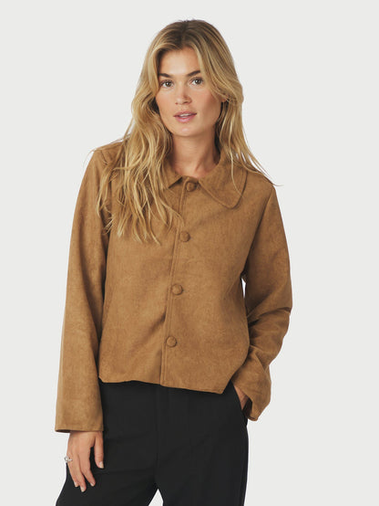 Nilo Faux Suede Jacket - Cognac