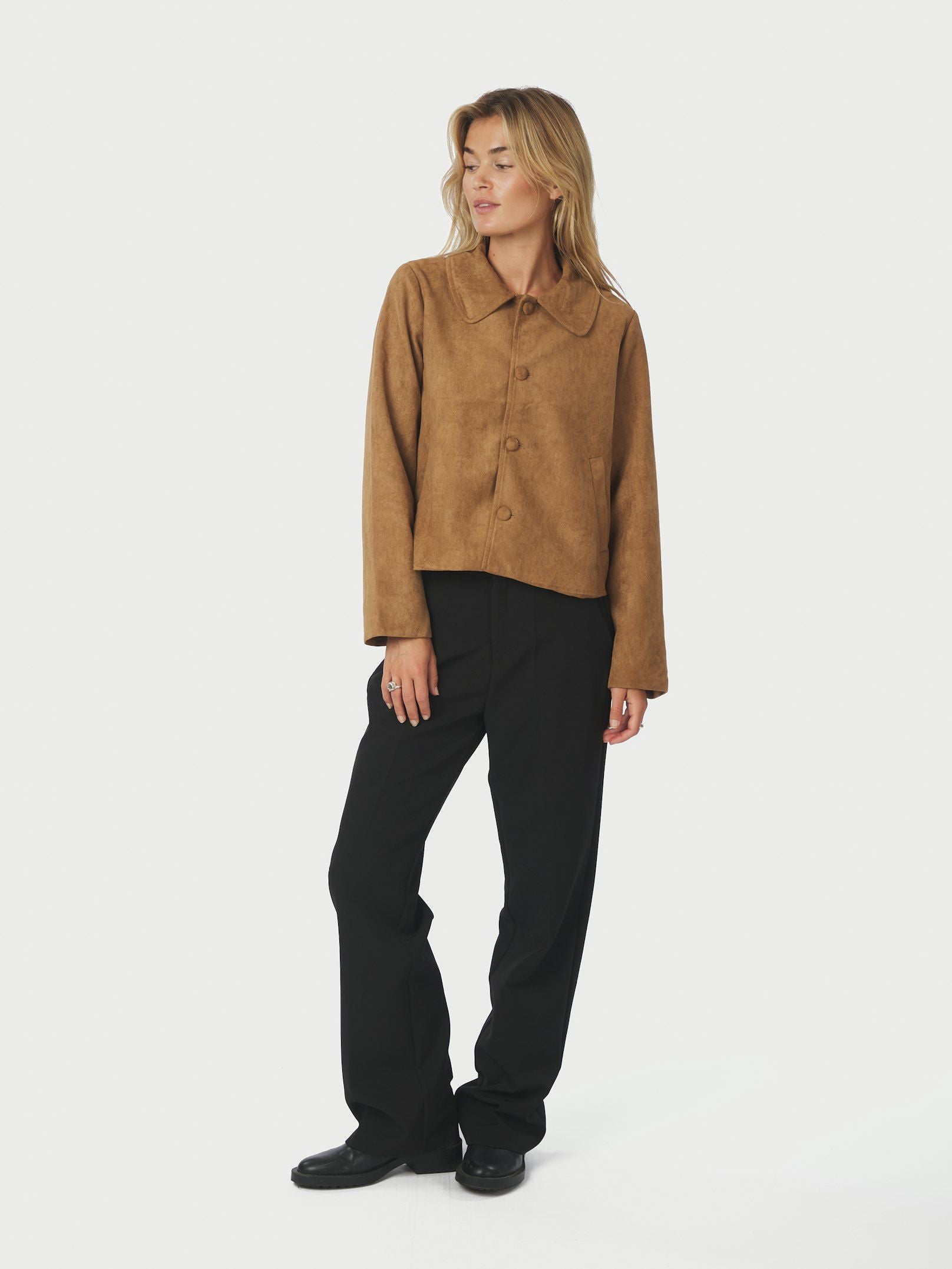 Nilo Faux Suede Jacket - Cognac