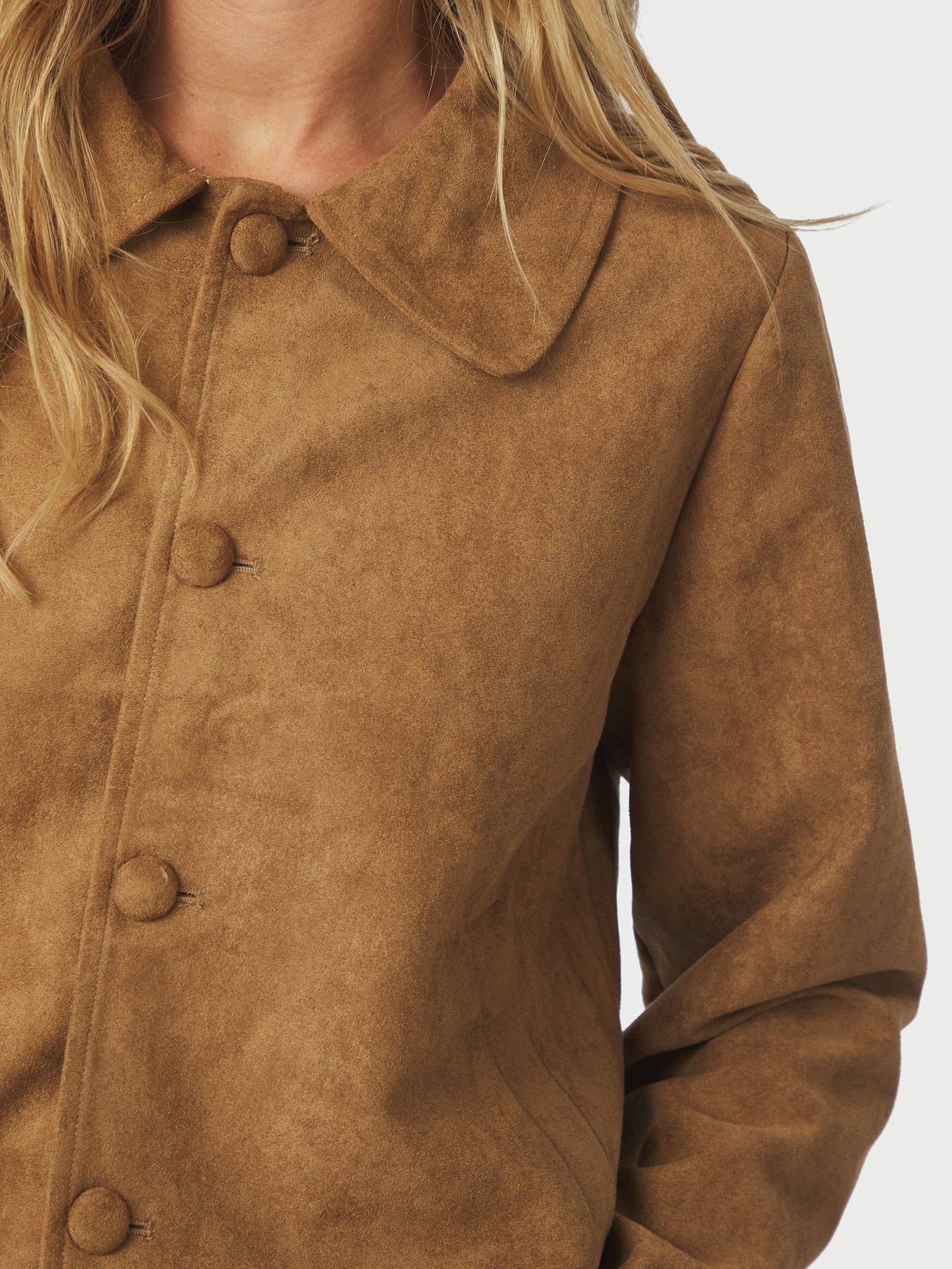 Nilo Faux Suede Jacket - Cognac