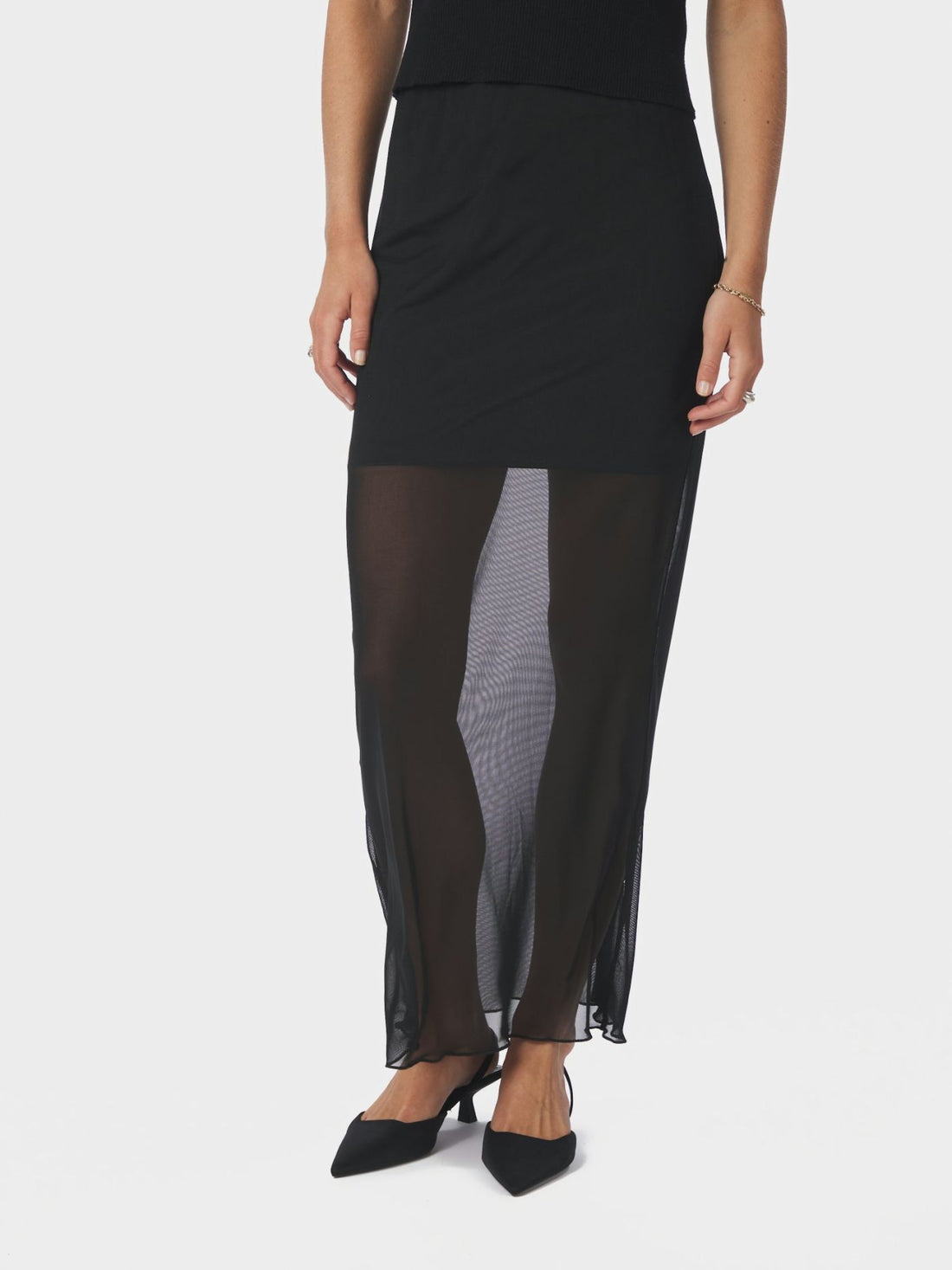 Marlise Mesh Skirt - Black