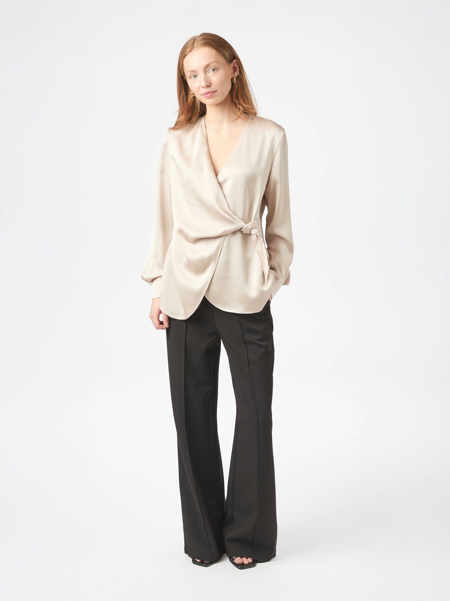 Petris Heavy Sateen Blouse - Champagne