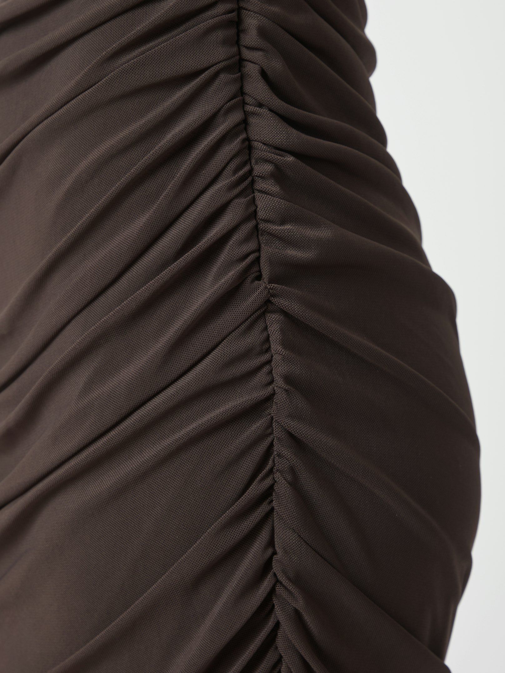 Corilina Solid Mesh Dress - Brown