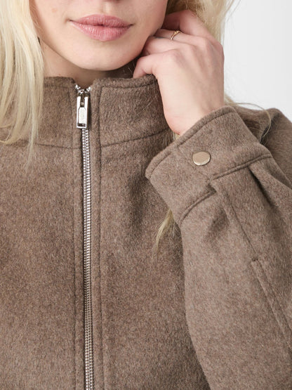 Florine Wool Bomber Jacket - Light Brown