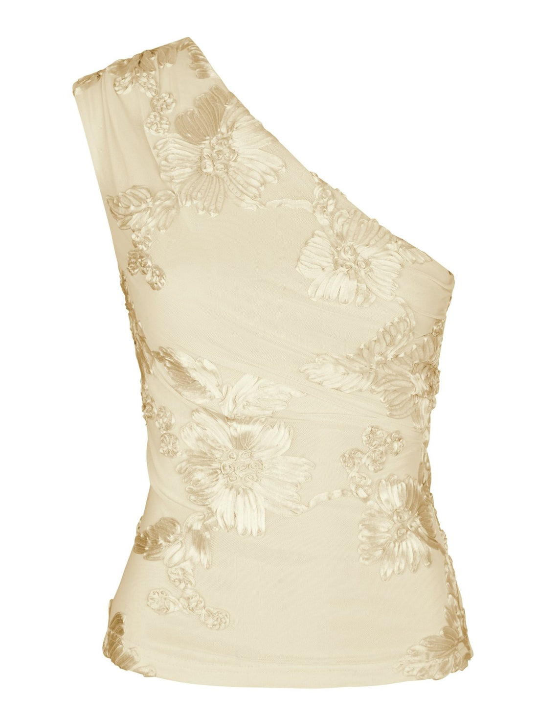 Florini Big Flower Mesh Top - Light Yellow