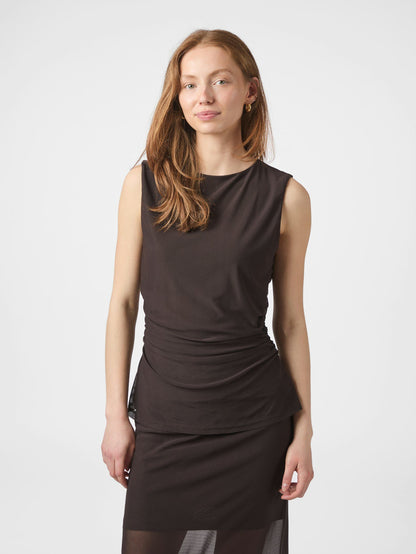 Liblana Mesh Top - Dark Brown