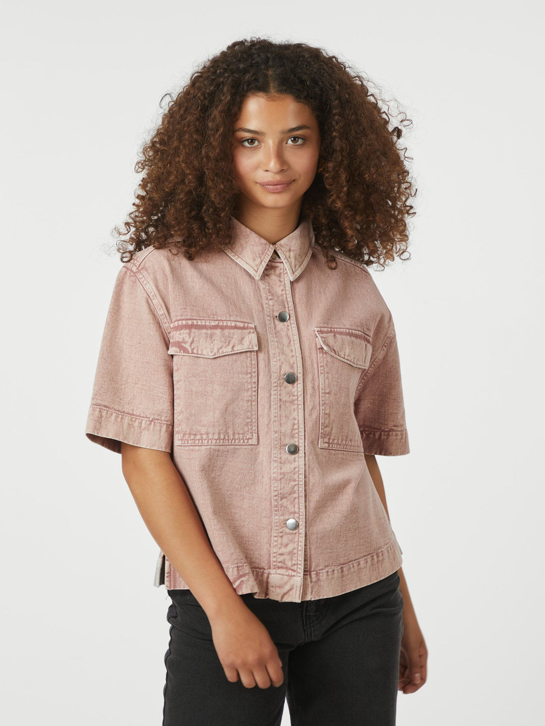 Tiki Solid Shirt - Ash Rose
