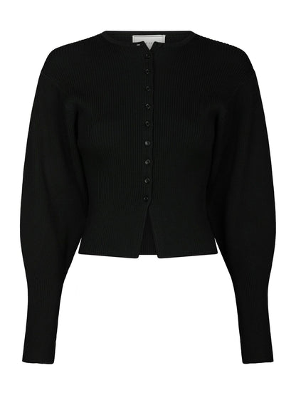 Briano Stitch Knit Cardigan - Black