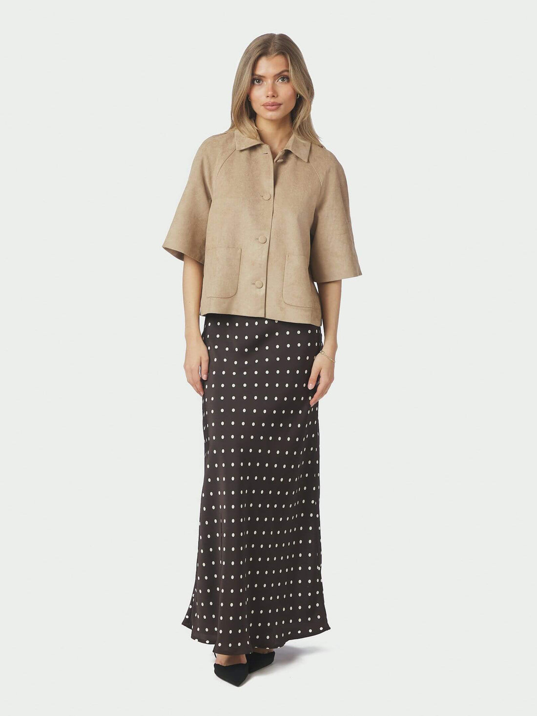 Viso Dot Skirt - Dark Brown