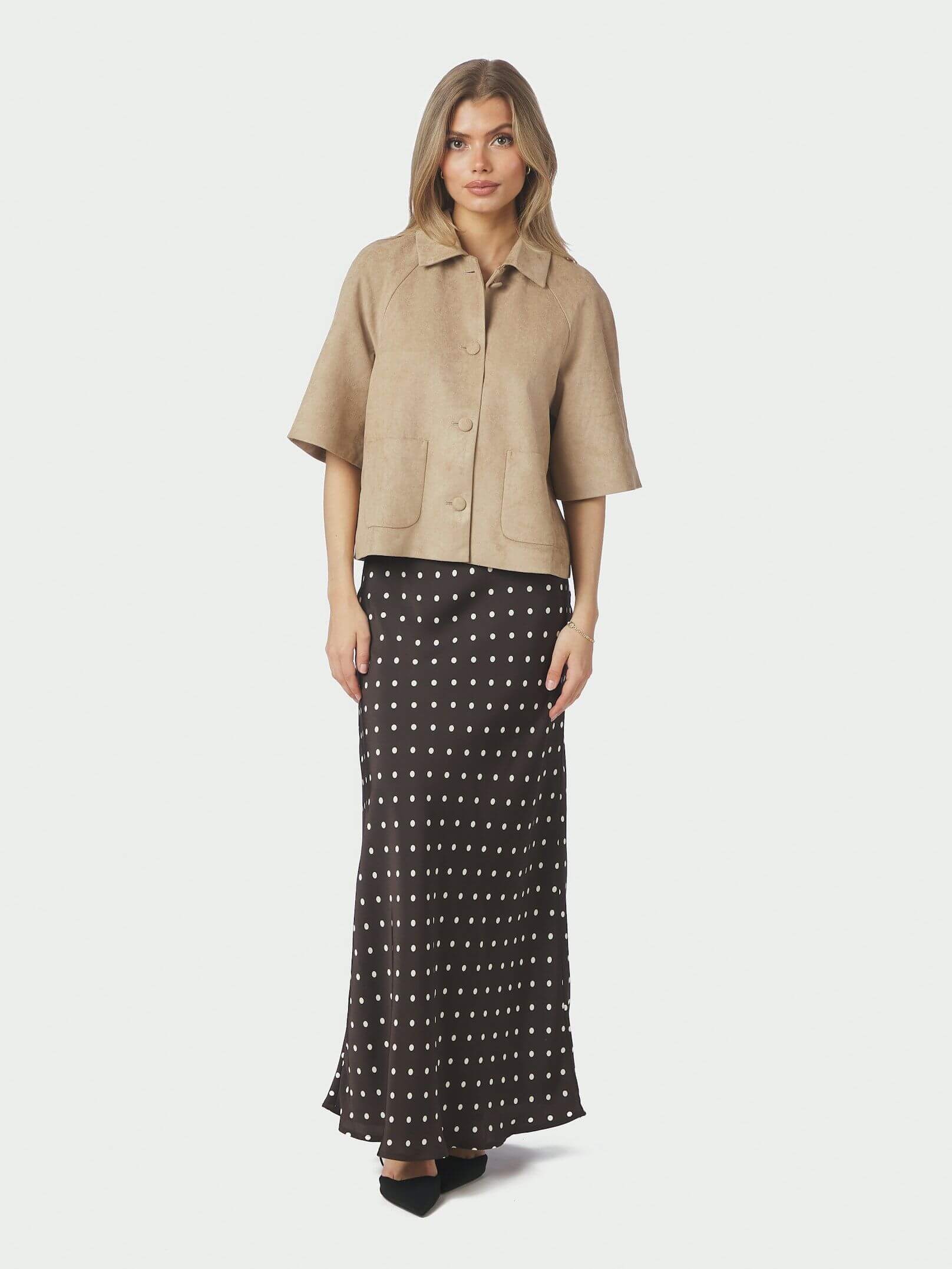 Viso Dot Skirt - Dark Brown