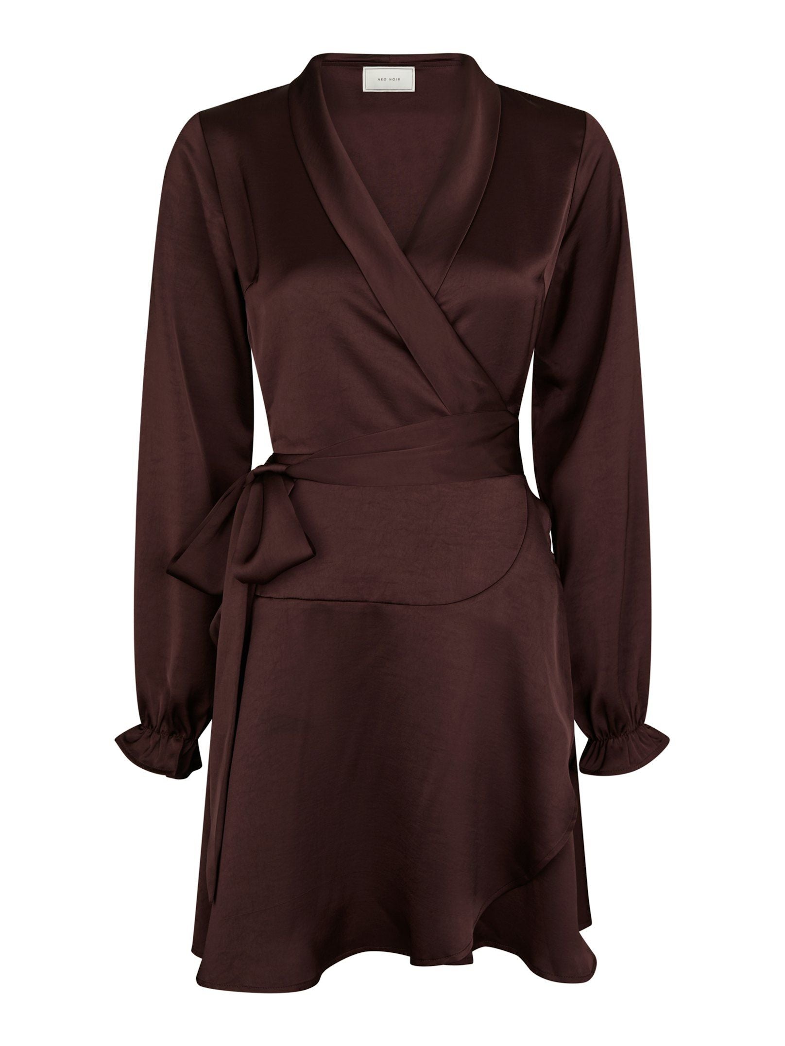Colbie Heavy Sateen Dress - Burgundy