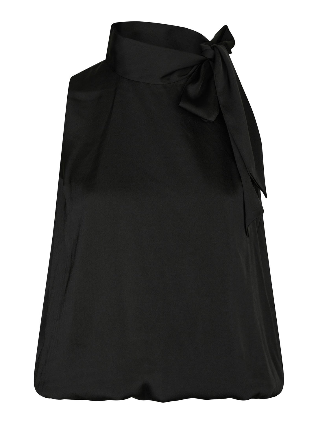 Veda Drapy Satin top - Black