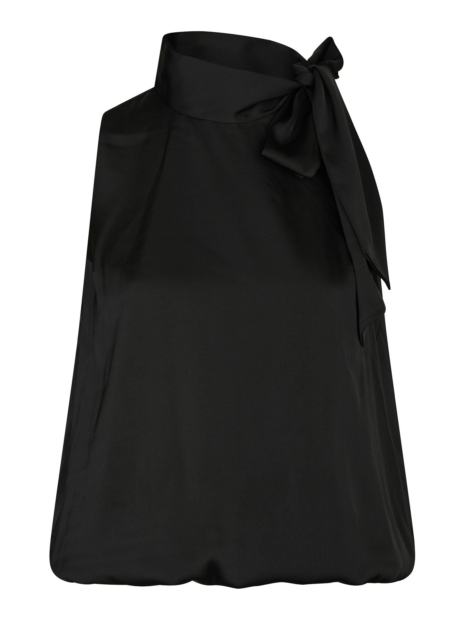 Veda Drapy Satin top - Black