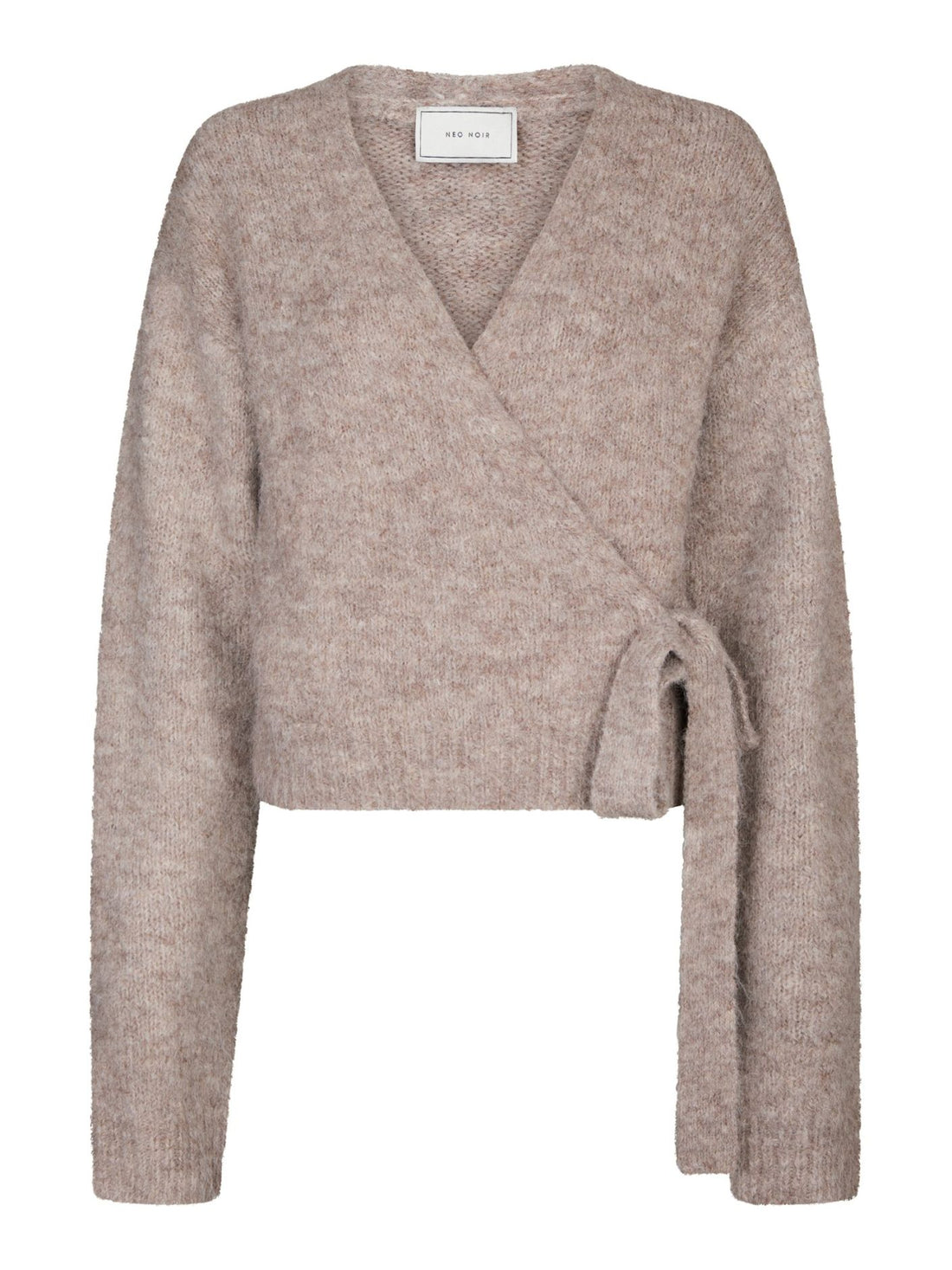 Ronia Fluffy Wrap Knit Cardigan - Beige