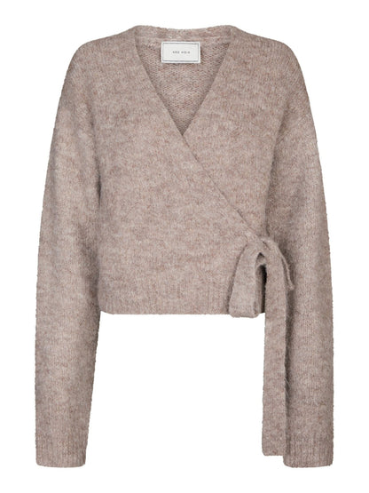 Ronia Fluffy Wrap Knit Cardigan - Beige