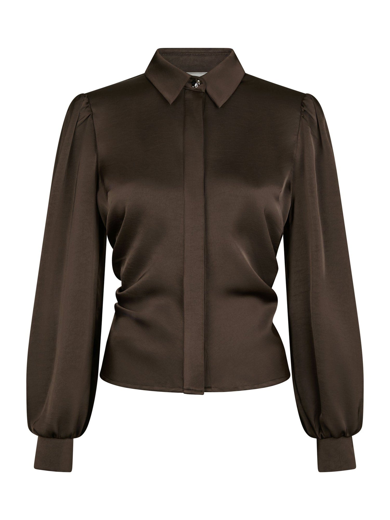 Fransala Heavy Sateen Shirt - Dark Brown