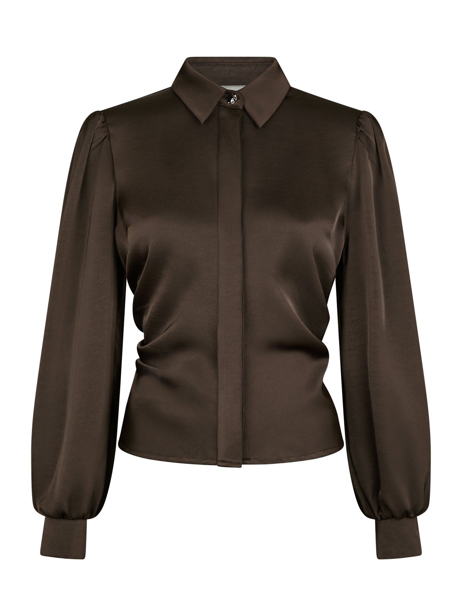 Fransala Heavy Sateen Shirt - Dark Brown