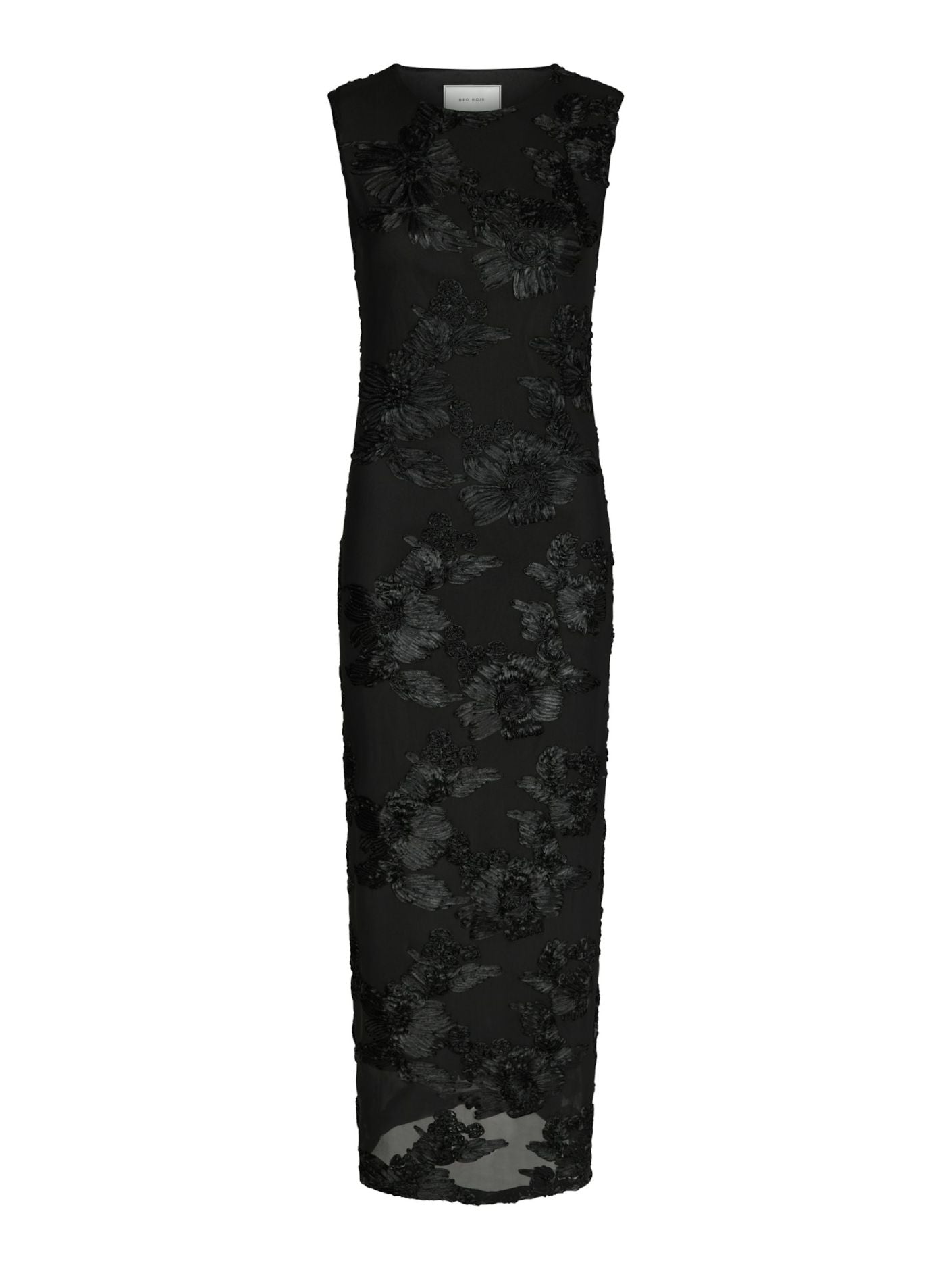 Tiranna Big Flower Mesh Dress - Black