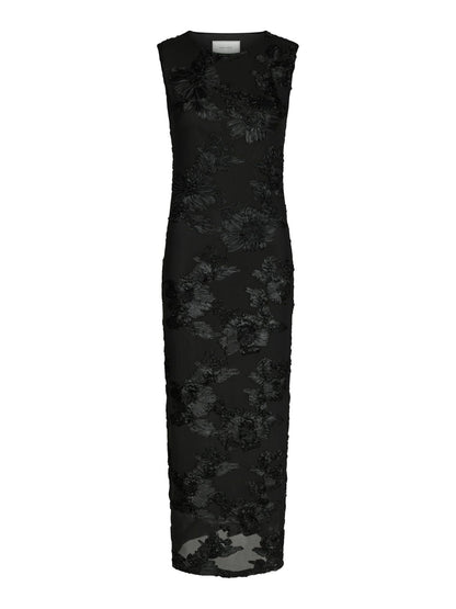 Tiranna Big Flower Mesh Dress - Black