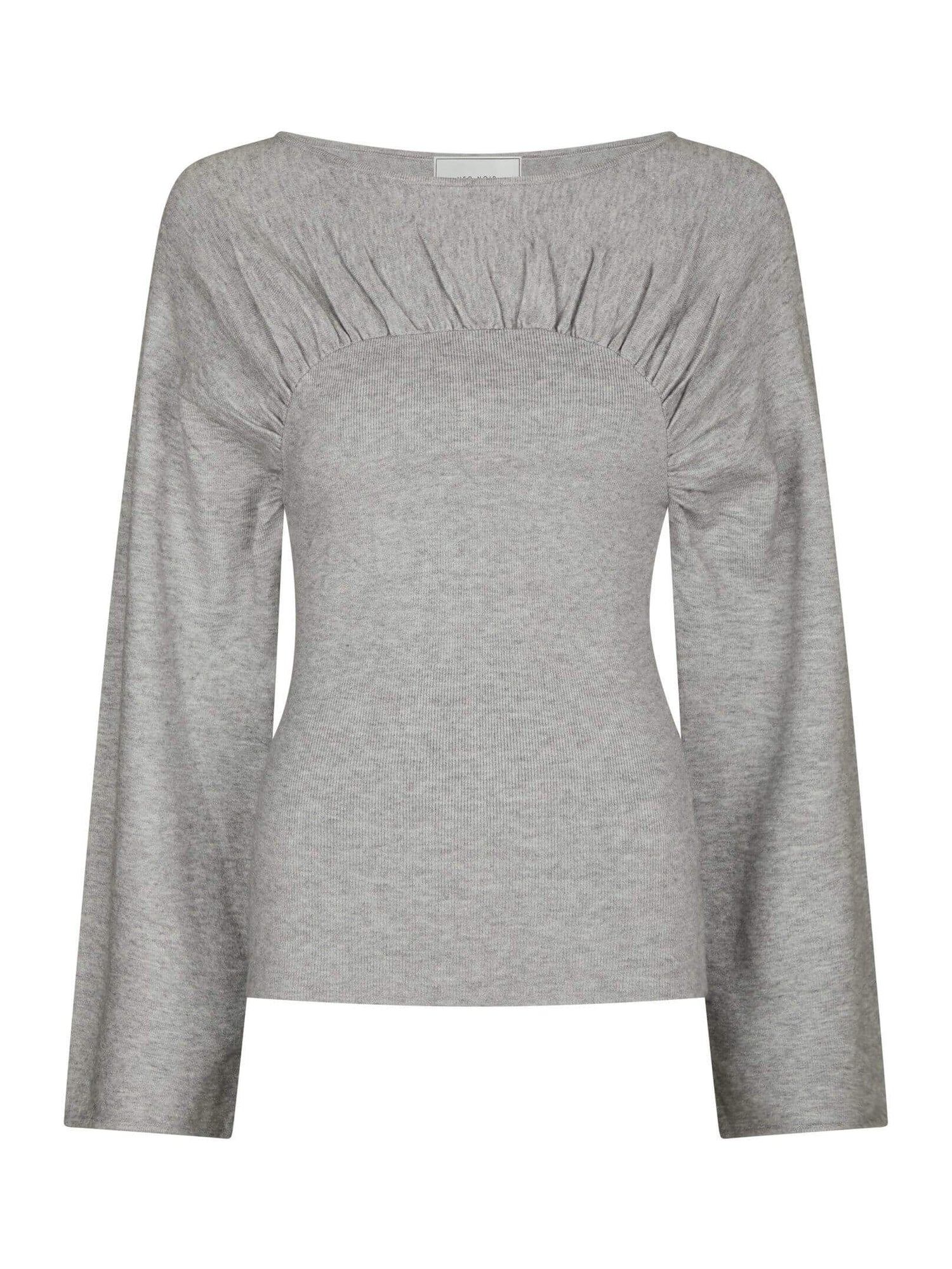 Kaiba Knit Blouse - Light Grey Melange