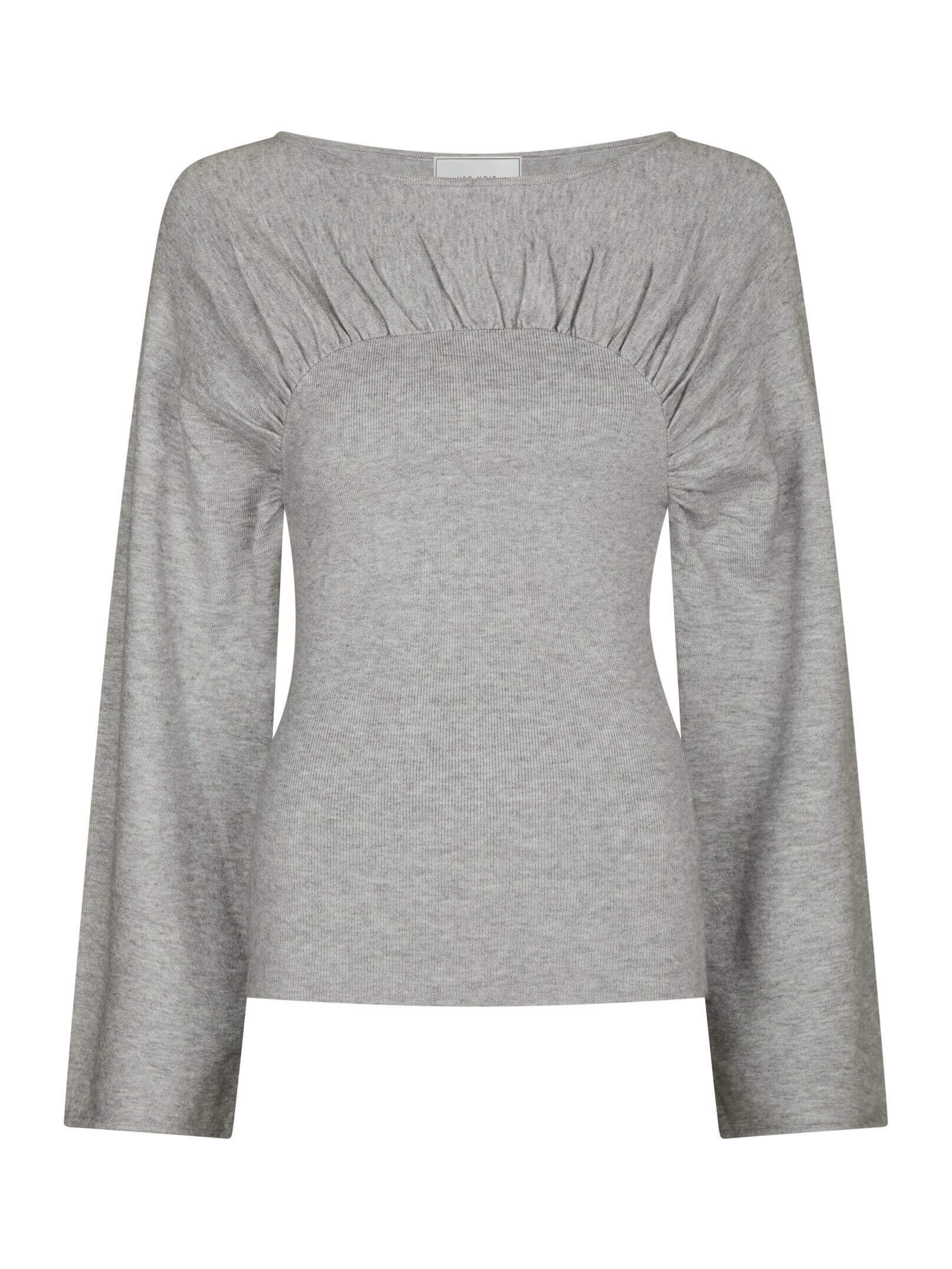 Kaiba Knit Blouse - Light Grey Melange