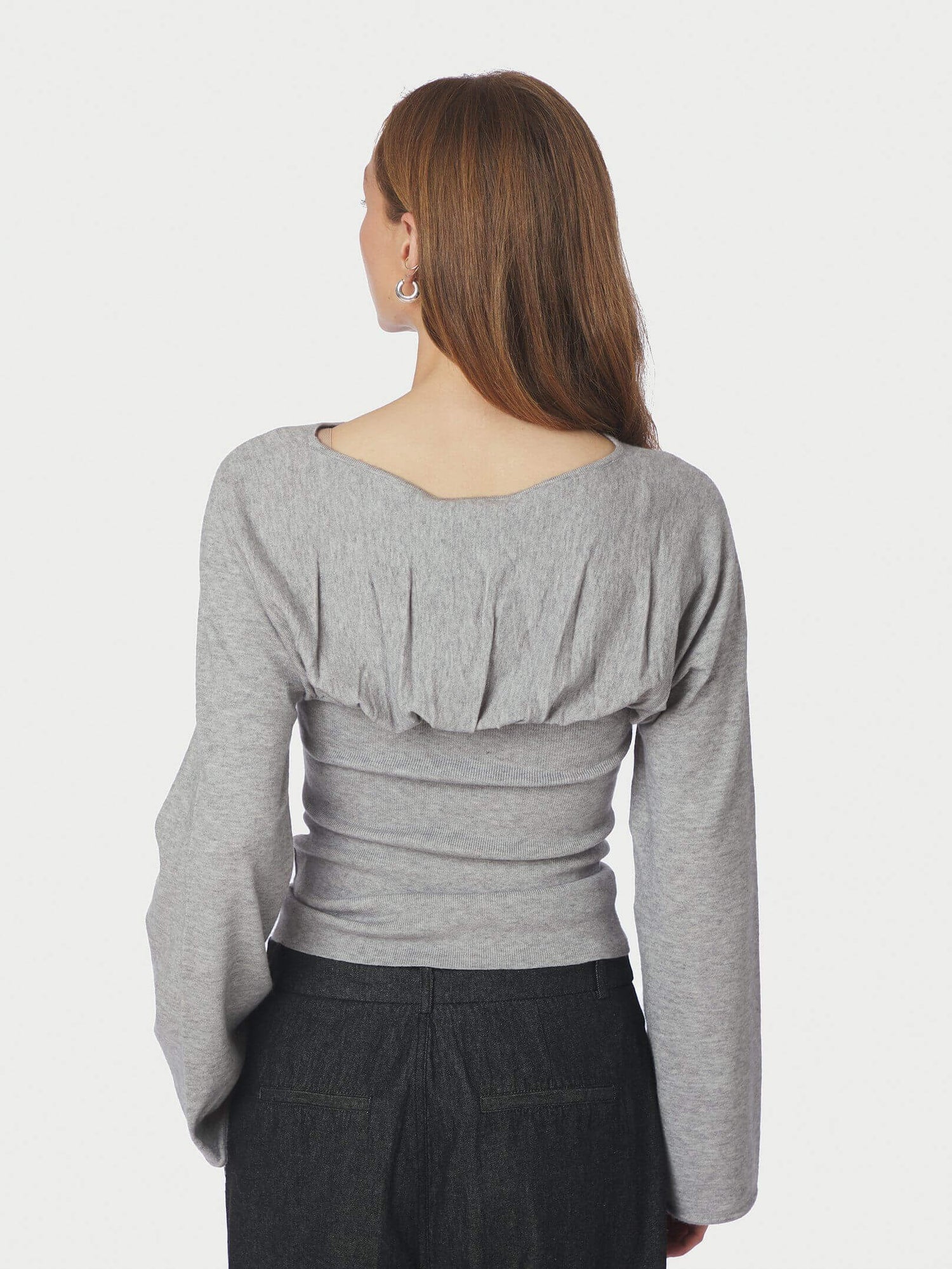 Kaiba Knit Blouse - Light Grey Melange