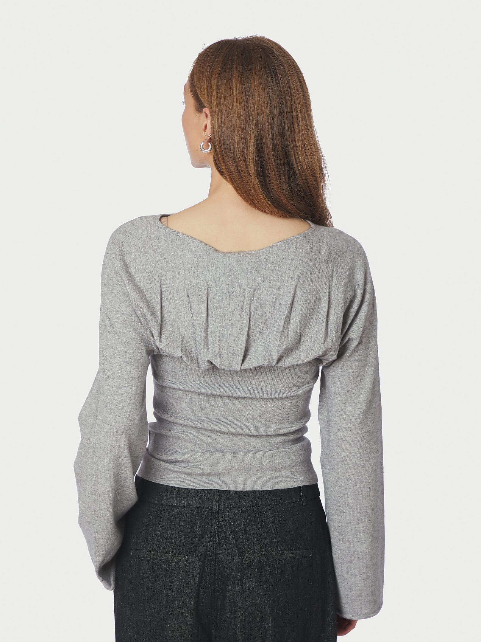 Kaiba Knit Blouse - Light Grey Melange