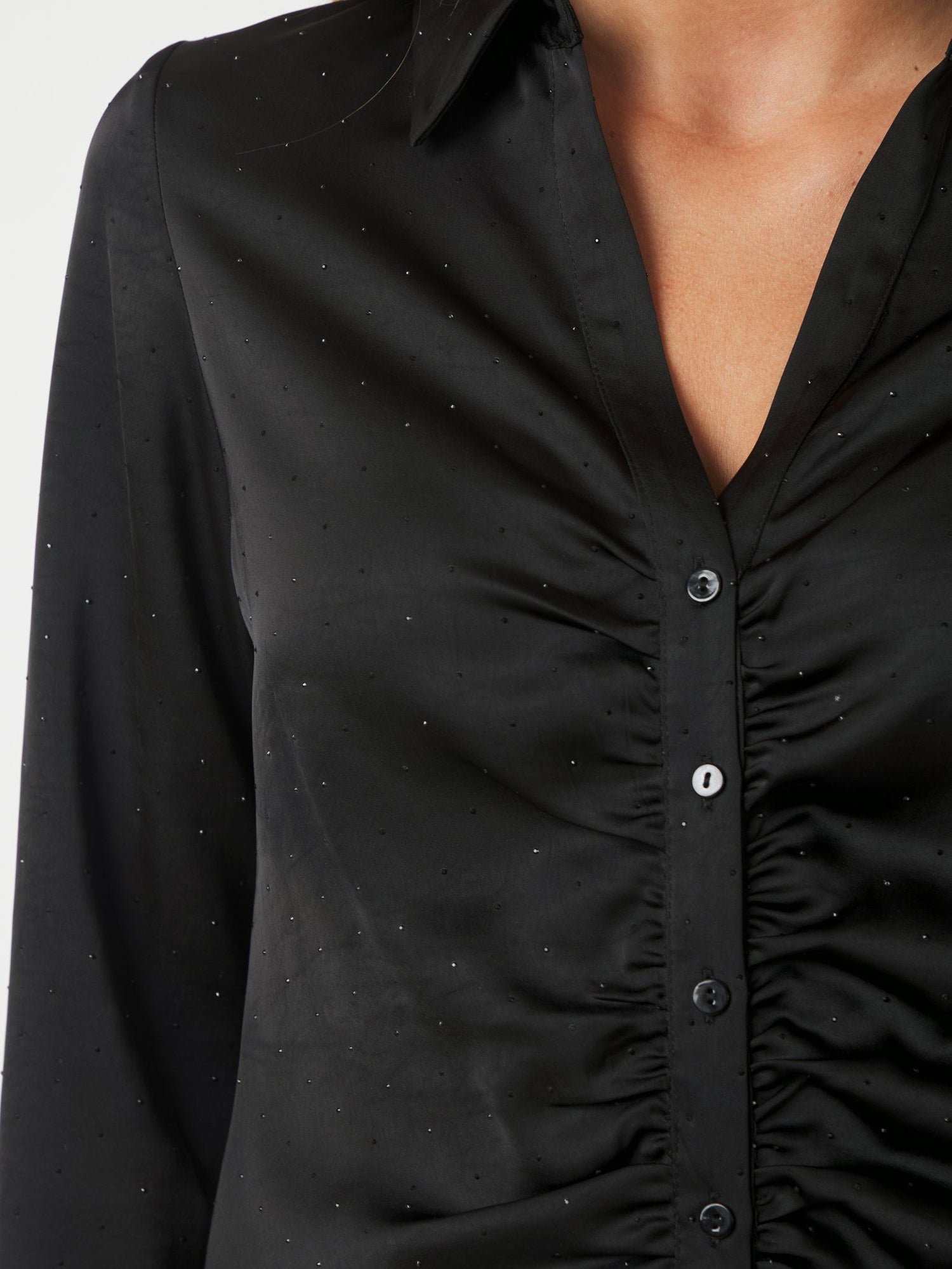 Christy Heavy Sateen Bedaz Shirt - Black