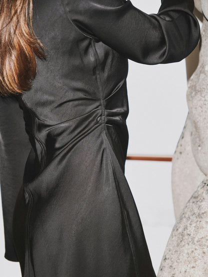 Jumari Heavy Sateen Dress - Black
